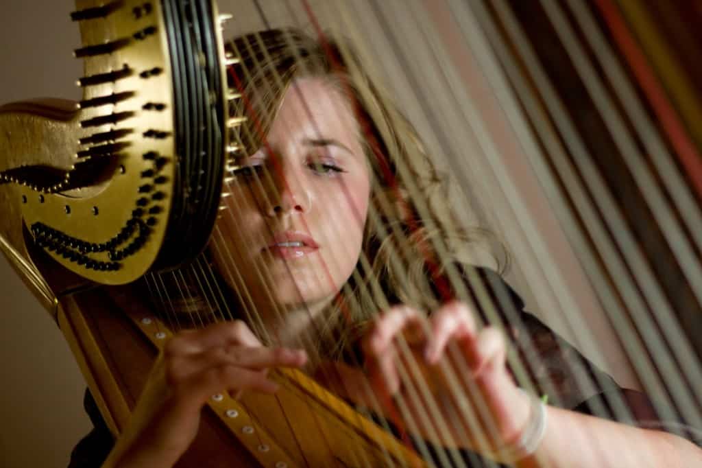 Megan Kartchner playing the harp